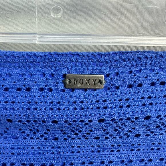 Roxy Paradise Base Girl Bikini Bottom Women’s Large Majorella Blue Crochet - Picture 6 of 7